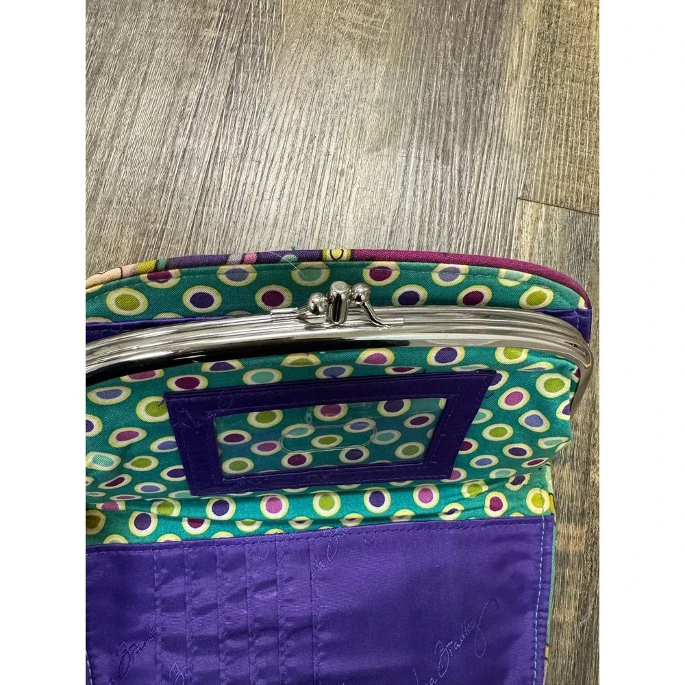Vera Bradley Plum Petals Quilted Heather Turnlock Wallet Kisslock Coin Purse